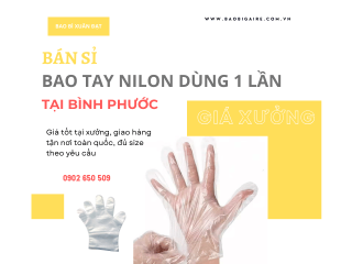 Bán sỉ bao tay nilon dùng 1 lần tại Bình Phước