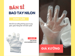 Bán sỉ bao tay nilon dùng 1 lần tại Long An