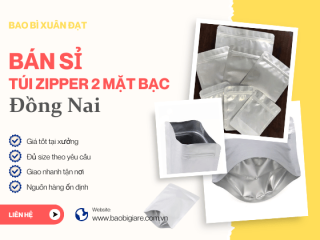 Bán sỉ túi zipper 2 mặt bạc Đồng Nai